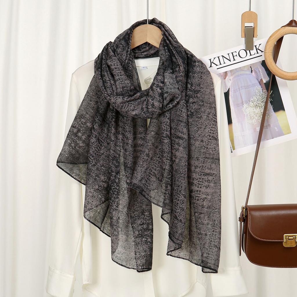 Fashion Printed Hijab for Women Color Blending Voile Scarf Muslim Soft Premium Shawl Breathable Headscarf Turban 180*90CM