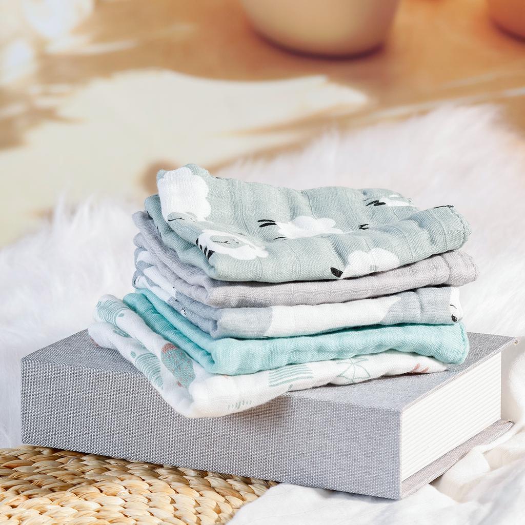 Kangobaby #My Soft Life# Новая упаковка из 5 шт., бамбуковое хлопковое дышащее муслиновое полотенце для новорожденных, салфетка для отрыжки