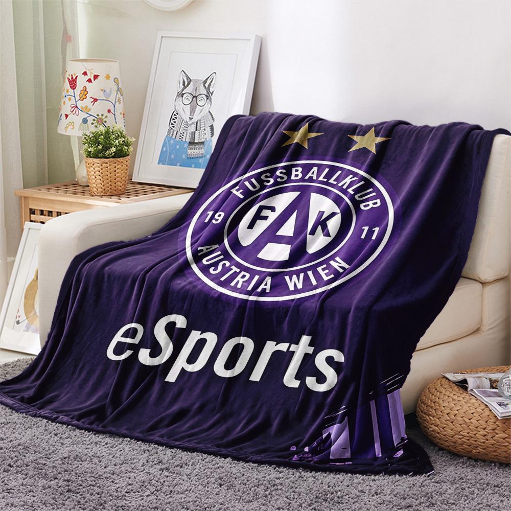 FK Austria Wien Print FlAannel Blanket, High quality Comfortable for All Seasons, Home Decor, Warmth and Comfort