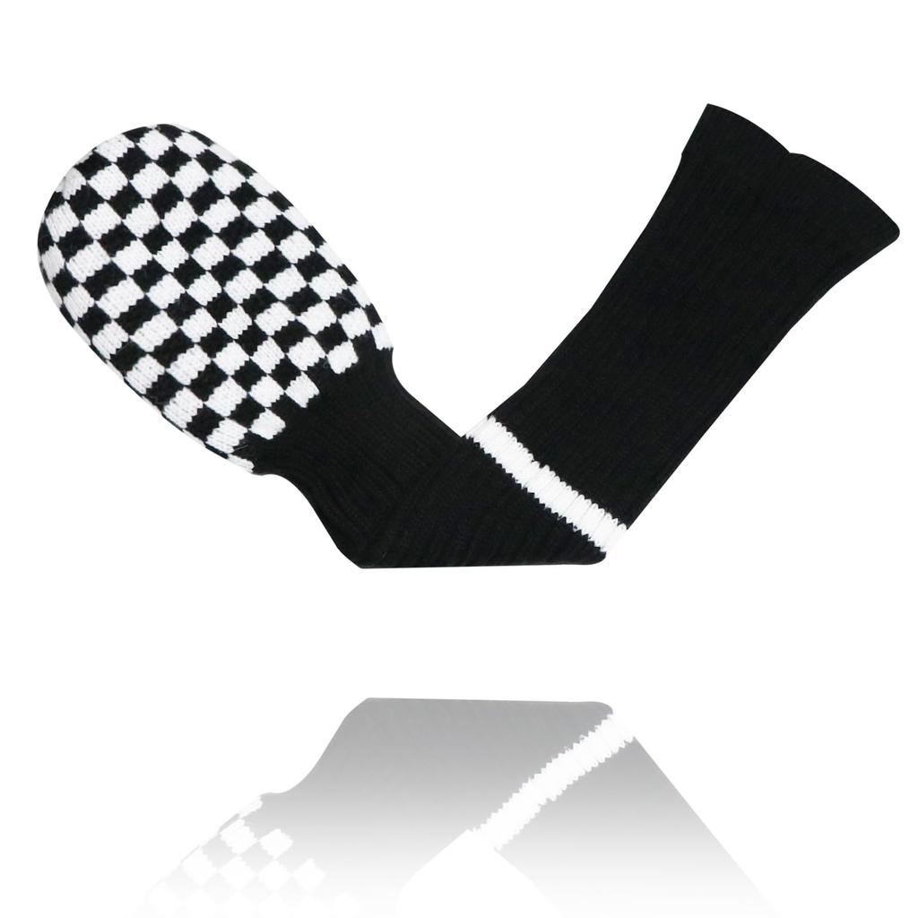 LeFeng Knit Golf Club Vintage Fits and 5 Durable and and White for 5 Cover, 1pc, Design, 1, 3, Woods, Scratch-Resistant (Black Check, Wood)