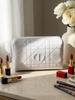 Белая Стеганая Сумка для Макияжа с Тиснением CD, Бренд Beauty Accessory, Косметичка на Молнии, Женская, для Путешествий, Ежедневная