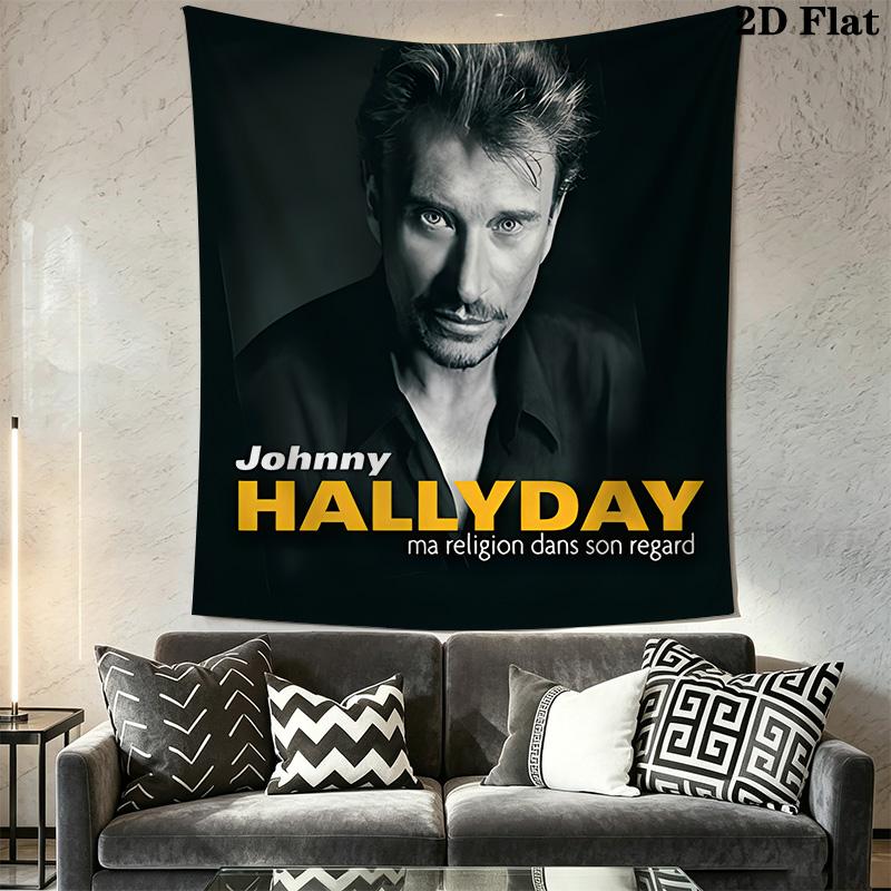 Johnny Hallyday Access Tapestry Background Cloth Fashion Print Homestay Soft Decoration Tapestry Soft Christmas Gift