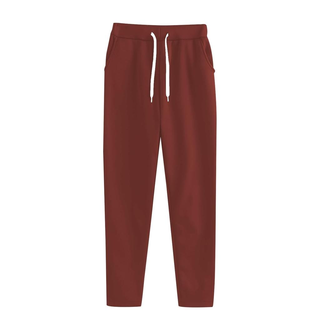 Women's Casual Solid Color Elastic Waistband Drawstring Pocket Sweatpants