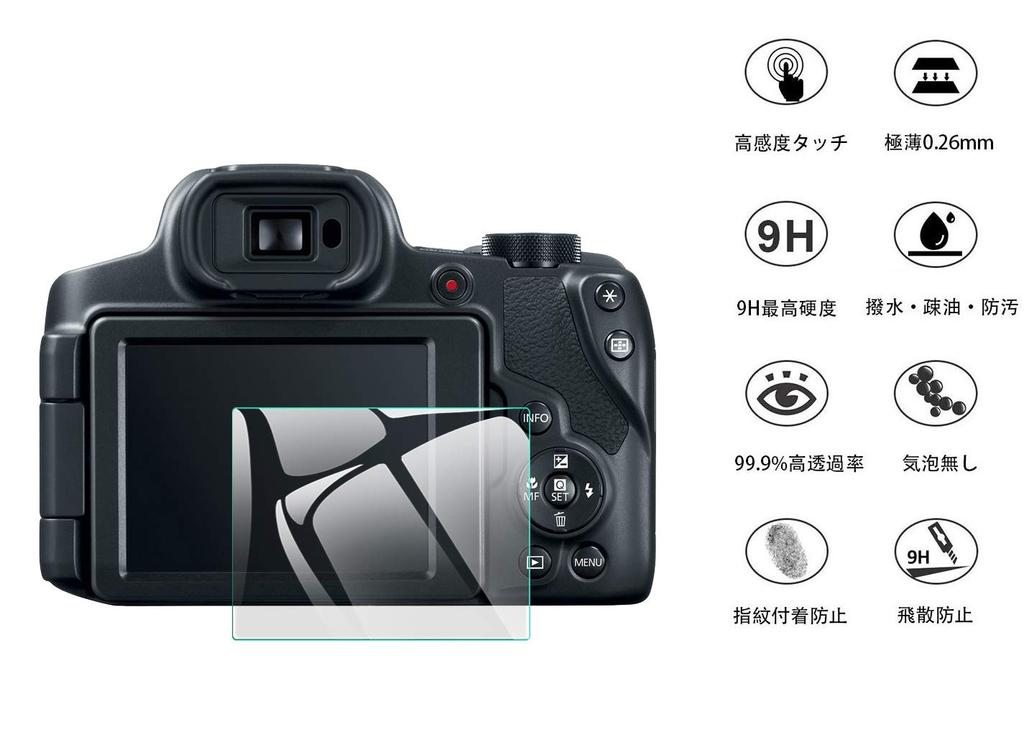 EternalStars Camera Screen Protector with 9H Full for Canon PowerShot SX70 HS 3-Piece Hardness, Coverage,