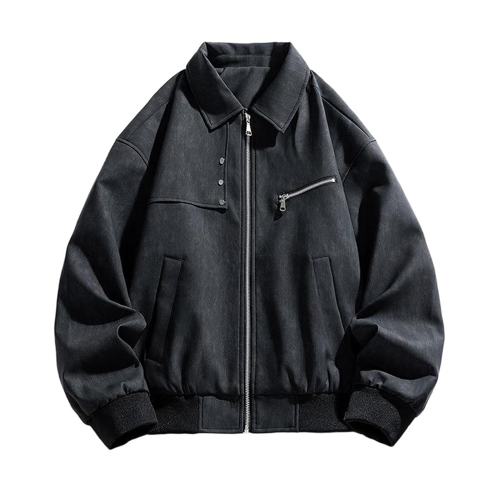 American Retro Lapel Jacket For Men And Women Loose Casual Motorcycle All Kinds Of Loose To Do Old Leather Motorcycle Jacket