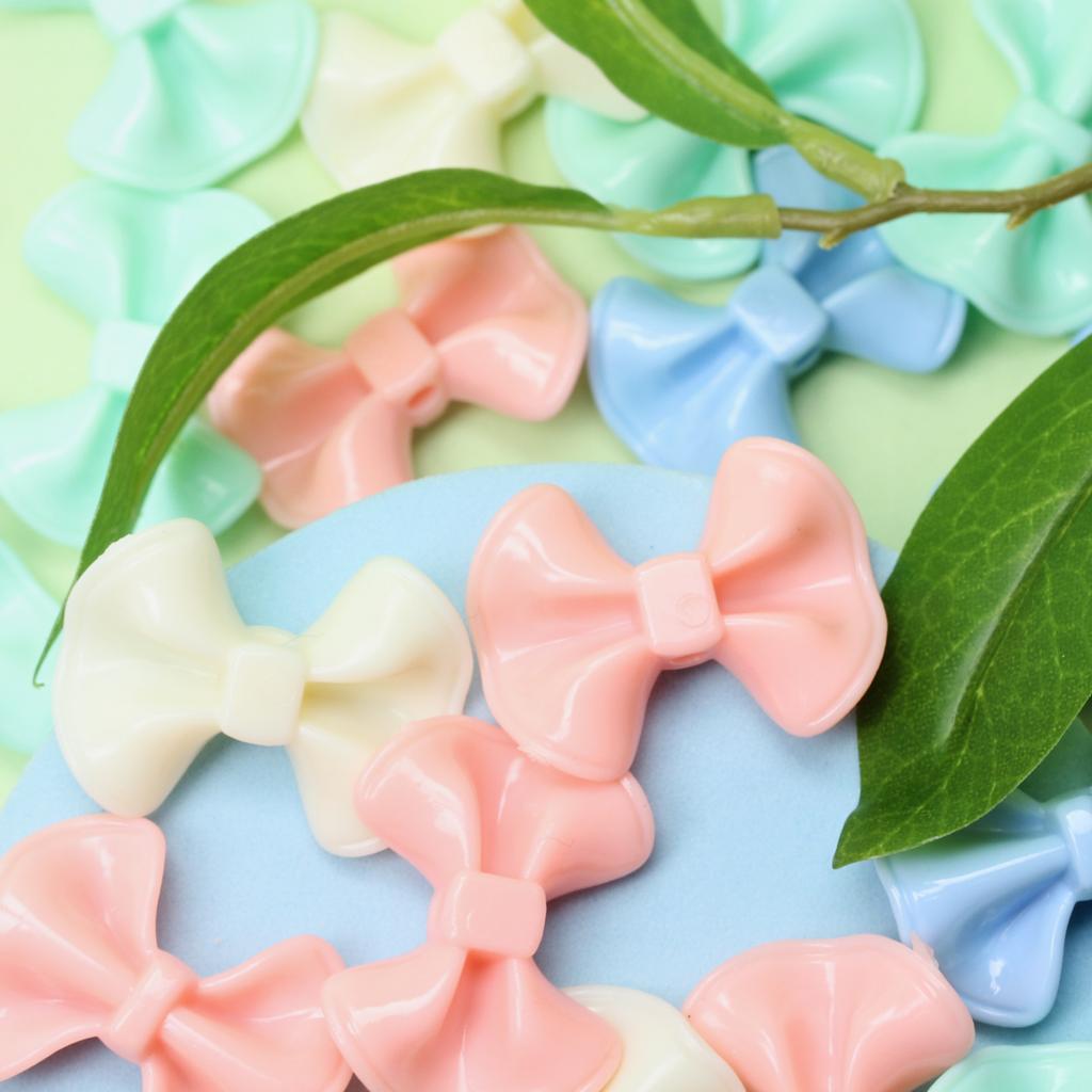 23.2*31mm 10Pcs Candy Color Cream Bow Acrylic Beads Charms DIY Bracelet Necklace Accessories for Jewelry Making