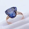 Русское 585 Фиолетовое Золото Иностранный Газ Синий Камень Кольцо Мори Покрытие Розовым Золотом Французское Синий Камень Кольцо Тренд