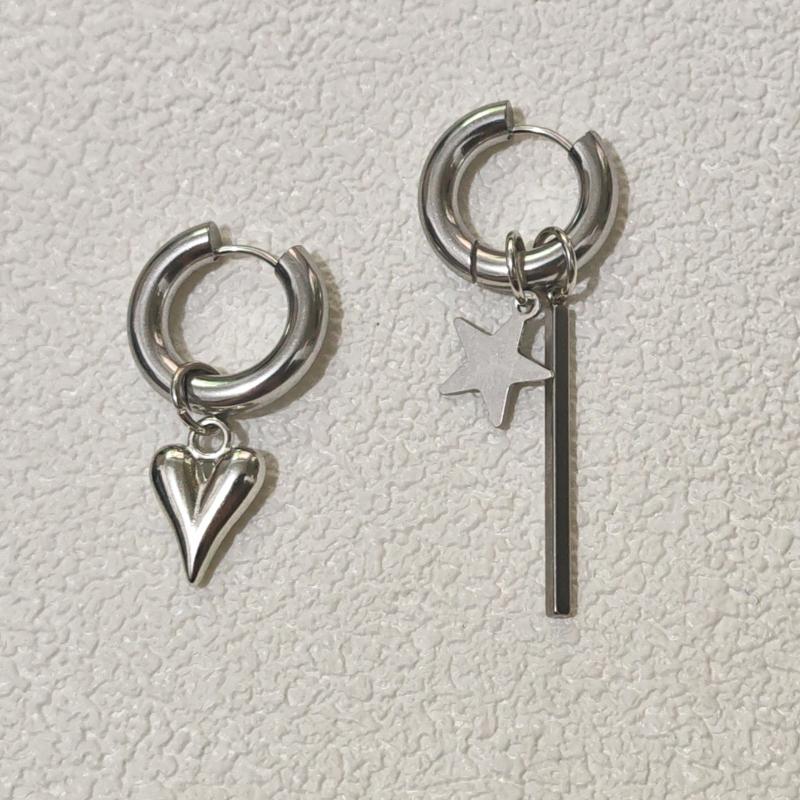 Панк Длинные Сердце Звезда Подвеска Серьги Для Женщин Простая Мода Геометрические Круглые Серьги-Пряжки Новые Модные Ювелирные Изделия Подарок