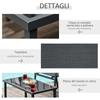 Outdoor Lounge Set. 4-Piece with 1 Coffee Table, 2 Garden Chairs, and 1 Metal Bench. Black