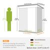 5 X 3ft Corrugated Steel Storage Shed With Lock Brown