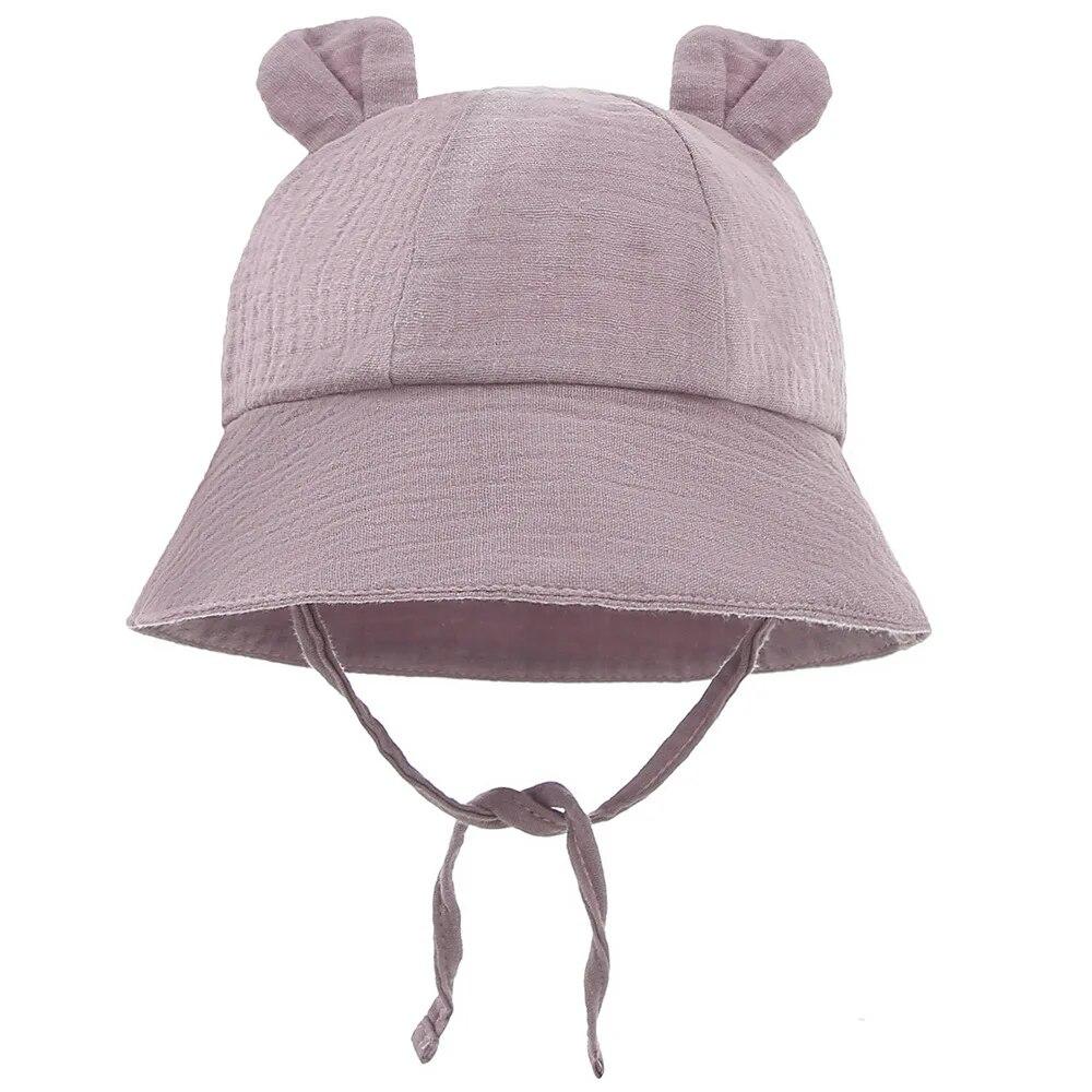 Baby Autumn 2024 Sun New Hat Children Outdoor Rabbit Ear Beach Caps Boy Girl Panama Hat Unisex Beach Bucket Hats Bunny Hat