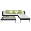 4 piece garden lounge set with cushions poly rattan black