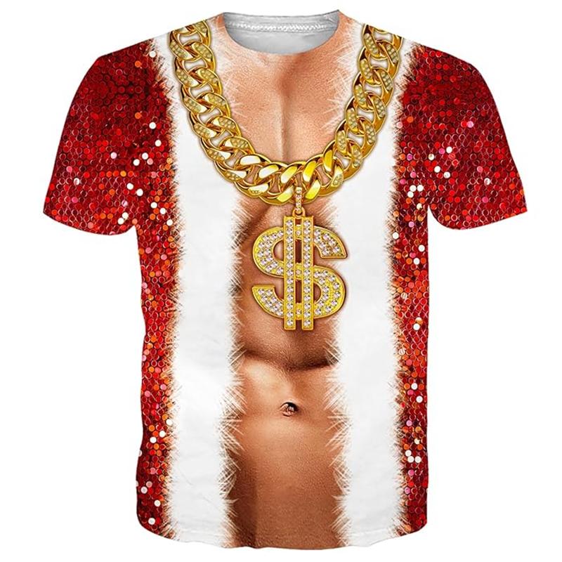Interesting Muscle Men's 3D Printed T-shirt Breatha Parody Cosplay Men's Short Sleeved Top Summer Outdoor Street Round Neck Clothing