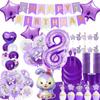 Мультяшная звезда Dailu Balloon Столовая посуда Фиолетовая тематика Девушка День рождения Украшения Цифровые украшения из воздушных шаров