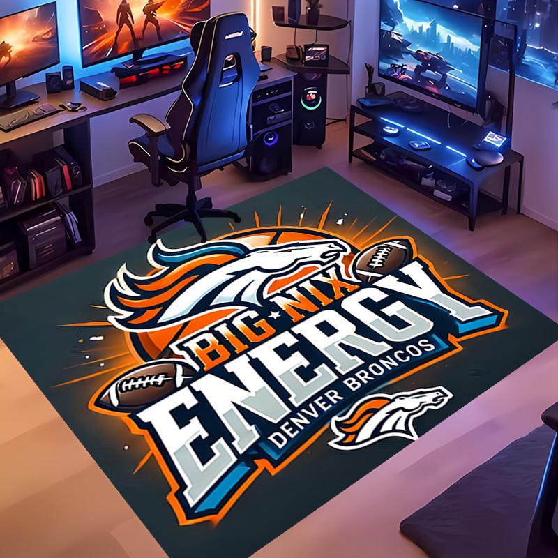 1pc Denver Broncos LOGO Entrance Mat, Non-Slip Mat Area Rug,Room Decor, Outdoor Decor, Kitchen Rug,Doormat - Machine Washable, Easy to Clean