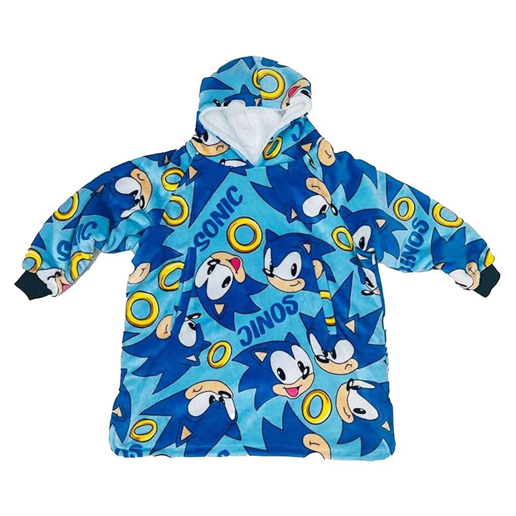 Sonic The Hedgehog Childrens/Kids Icon Fleece Oversized Blanket Hoodie