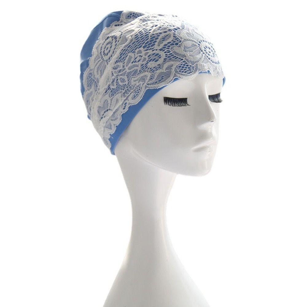 Long Hair Lace Swimming Cap Waterproof Bathing Cap Fashion Women Swim Cap Swim Pool