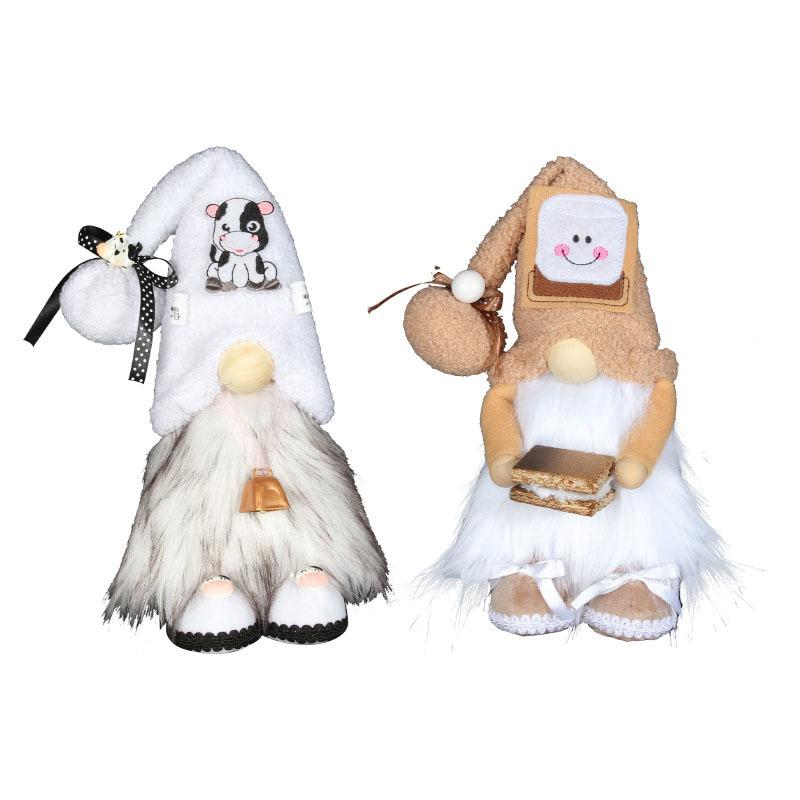 Чжунран Корова Безликая кукла Украшение Креативный стоячий гном Фестиваль Пожилая кукла Игрушка