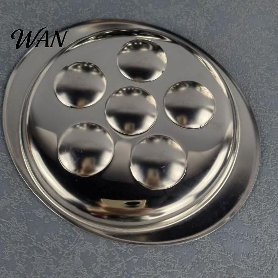 Snail Eating Set Stainless Steel Escargot Plate with Forks, 6/12 Hole Gratin Dish for Oven, Serving Tray Non-Slip Grooves, Elegant Appetizer Seafood,