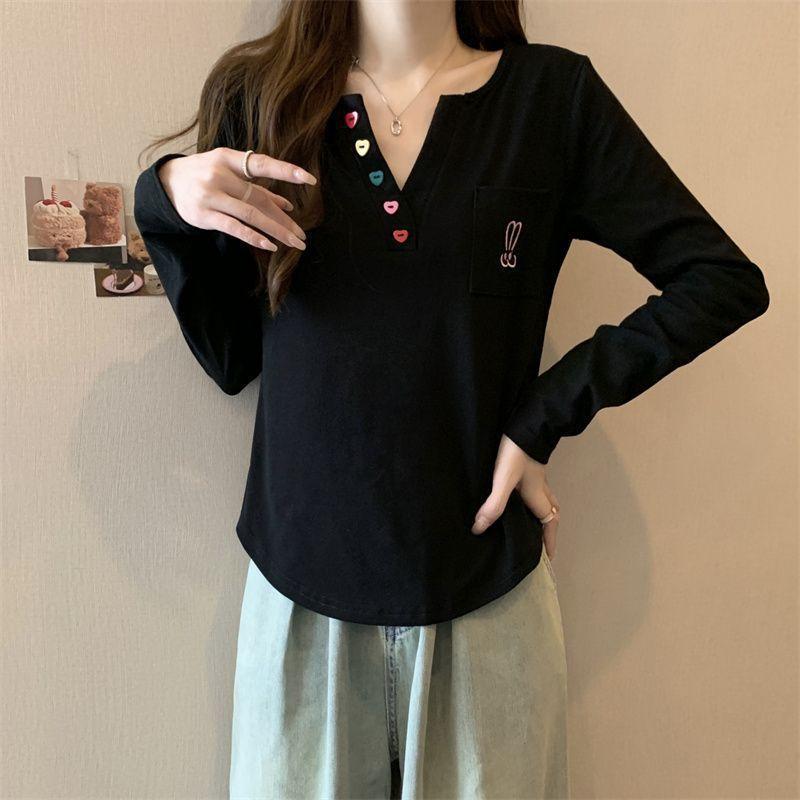 Women Letter Graphic Long Sleeve Tee Crew Neck Side Seam Detail Cropped Slim Fit Casual Street Top