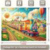 2D 1 piece of colorful train-themed park background fabric suitable for bedroom and office background usage