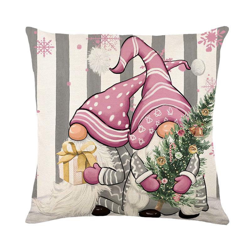 45cm Pink Christmas Cushion Cover Pillowcase 2025 Christmas Decorations for Home Xmas New Year Christmas Decor