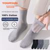 [100% Pure Cotton] Men's Socks, Summer Mesh Socks, Spring And Summer 50S Comfortable Sweat-Absorbing Mid-Calf Socks, 6 Pairs Mixed Colors