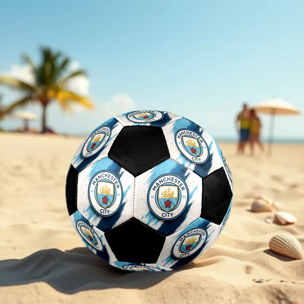 Manchester City Soccer Ball Colorful All Ages Machine Stitched PVC Competition Ready Durable High-Bounce.SIZE5