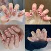 On Nails Full Cover Artificial Wearable Nail Tips Short Round/Square Head False Nails Fake Nails