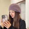 Handmade pearl rhinestone wool beret women's autumn and winter new octagonal painter hat fashion warm bud hat