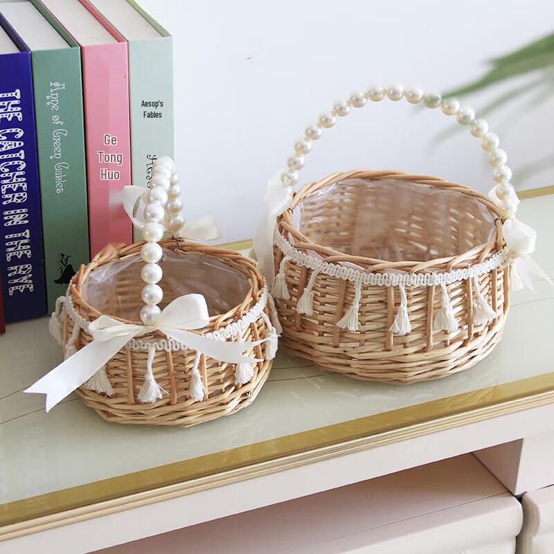 Handmade Bamboo Woven Princess Flower Basket