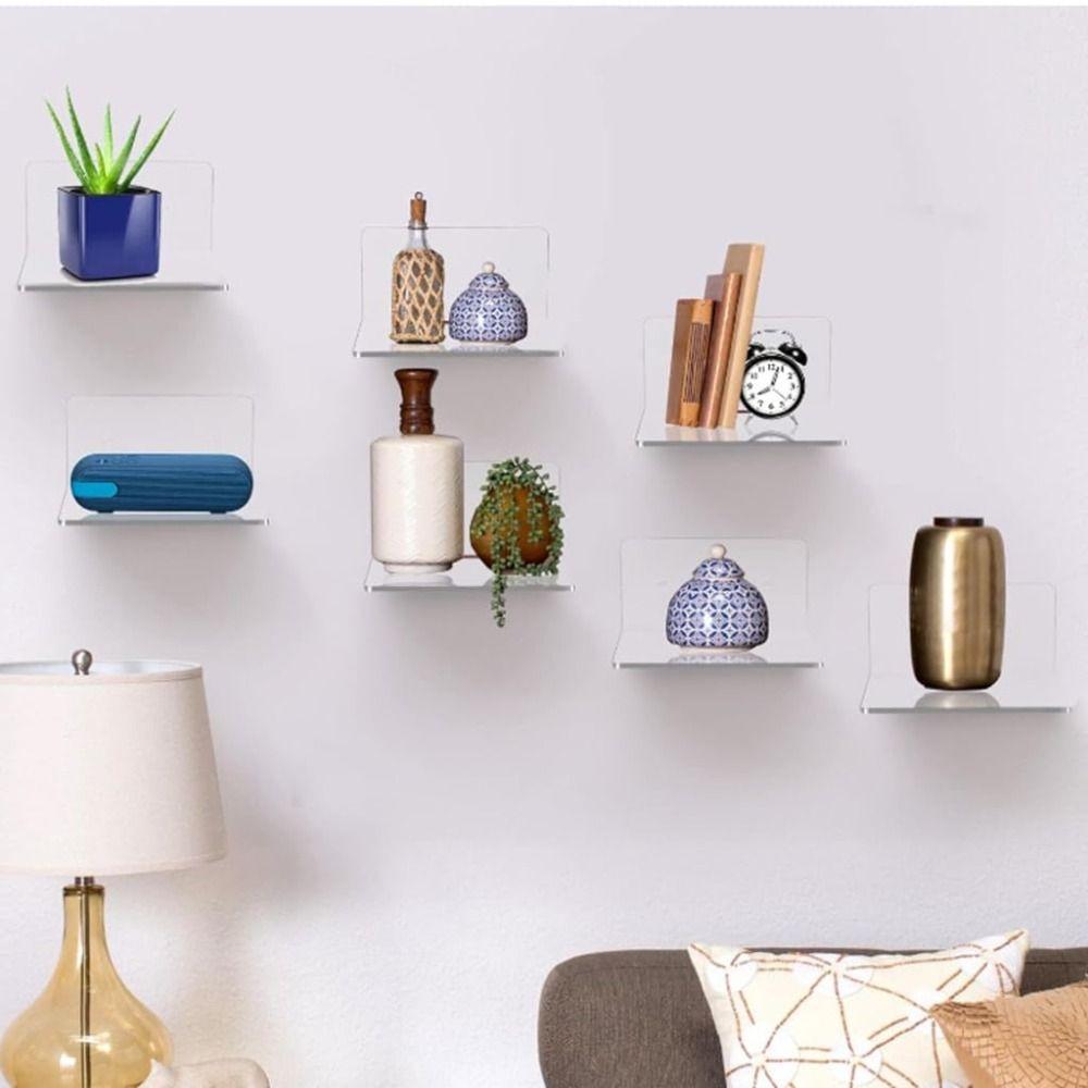 Transparent Design Transparent Wall Shelves Minimalist Floating Shelves Storage Shelves