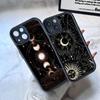 Солнце Луна Облака Астрологический Для iPhone 17 16 15 14 13 12 11 Pro Max Plus Черный Полное Покрытие ТПУ Ударопрочный Чехол