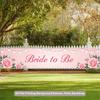 Rose Flower Light Pink Courtyard Party Banner, Backdrop Design, Polyester Outdoor Indoor Holiday Celebration Party Supplies