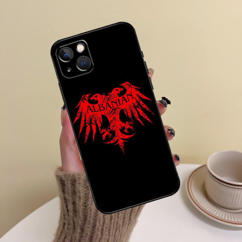 Чехол для телефона с флагом Албании для iPhone 16 Pro Max 14 13 12 11 15 17 Pro Max mini Plus 16e 17 Air Cover Funda