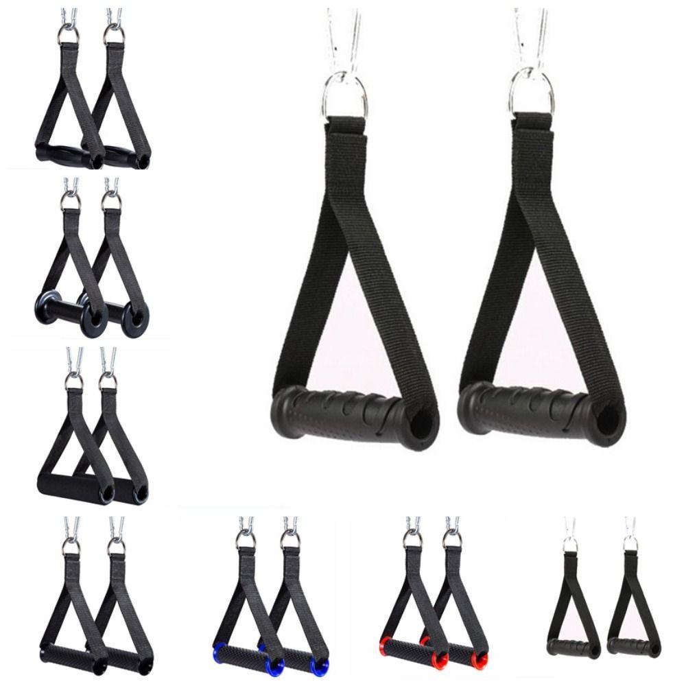 1 пара прочных фитнес-эспандеров с ручками из нейлоновой ленты, ручка для съемника, тяжелая атлетика