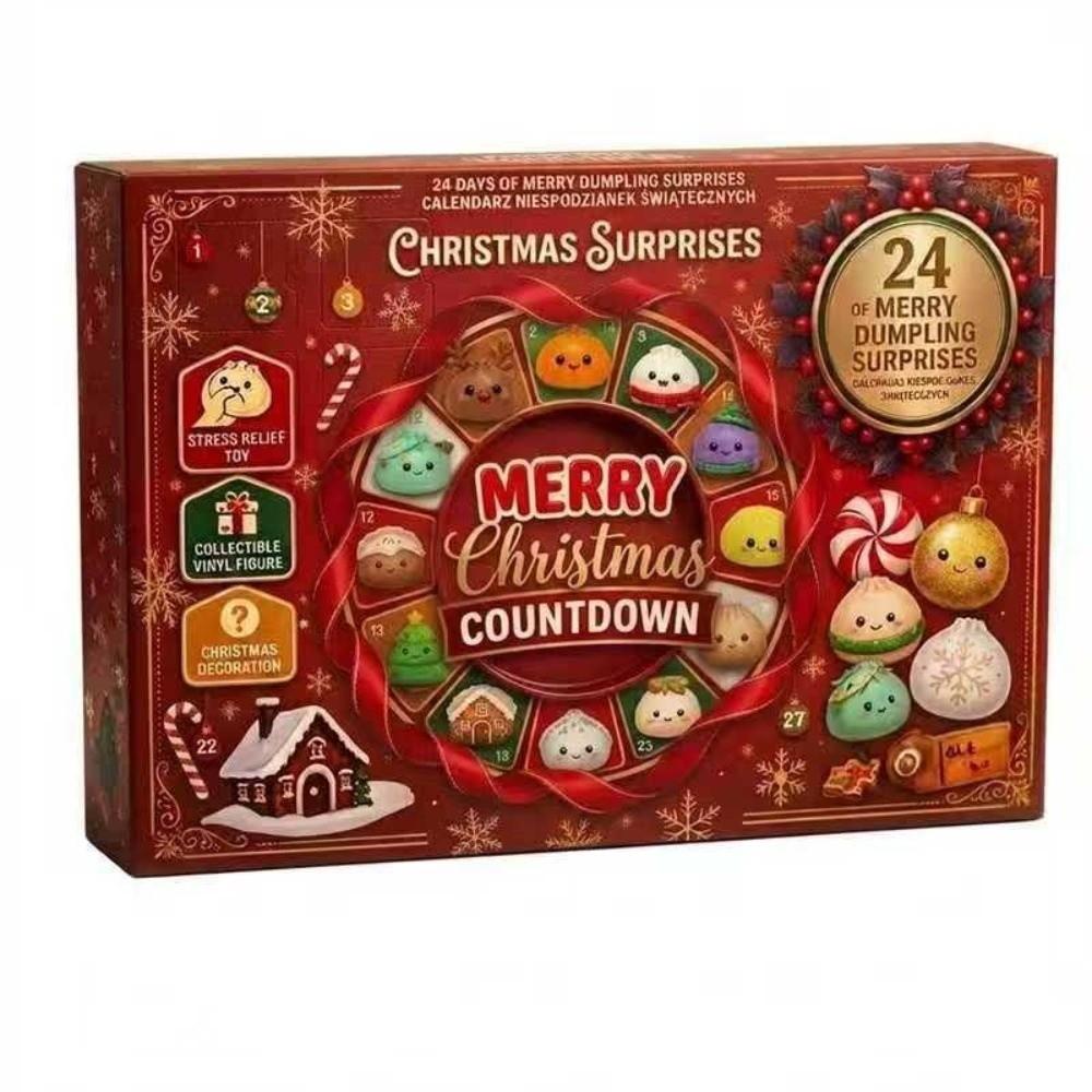 Soft Mystery Dumplings Toy Slow Resilience 24-Day Countdown Calendar  for Kids&Adults