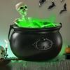 Party Scary Prop Trick Or Treat Candy Witch Bowl LED Mist Maker Skeleton Black Cauldron Pot Halloween Scary Prop House Decor