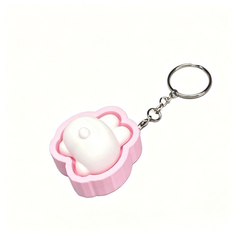 Slow Resbound Finger Button Clicker Soft Squeeze Toy Keychain Fidget Keychain Holiday Gifts