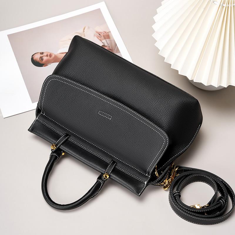 Сумка из коровьей кожи первого слоя для женщин Новая сумка из натуральной кожи для женщин Сумка кроссбоди Сумка почтальона Для поездок на работу Большая вместимость На плечо Портфель