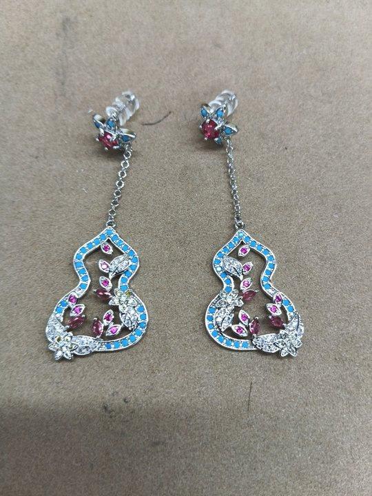 Серебряная игла циркон цветок тыква бахрома серьги женские новые китайские пусеты легкая роскошь высококачественные серьги дизайнерское исполнение нишевые