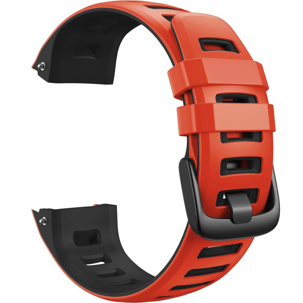 Two-tone silicone strap for Garmin Instinct - black and red