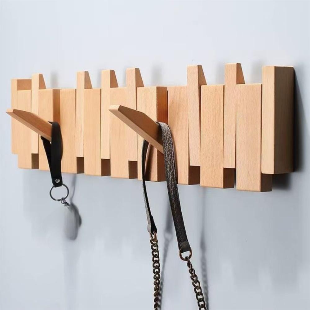 Настенные деревянные вешалки для одежды в форме клавиш пианино, органайзер для шляп, креативный крючок для одежды, ключи