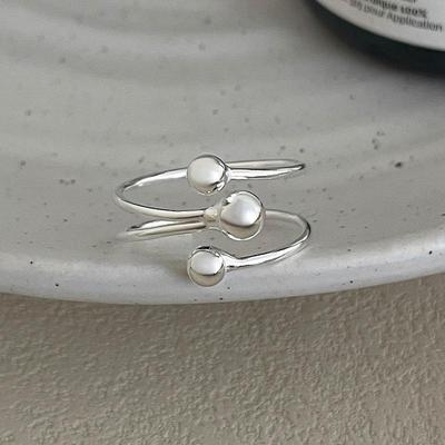 Кольцо Banyan Tree S925 Silver с тремя шариками, нерегулярной формы, женское модное крестовое кольцо