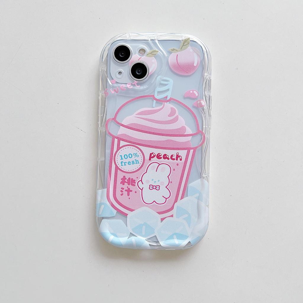 Cute Silicone Case for  Infinix Hot 30i Redmi Note 12 11 Samsung A54 A14 iPhone 11 13 Oppo Reno 8T Funda Cartoon Milk Tea Bear Cover Soft TPU Bumper