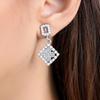 Новые модные искусственные жемчужные стразы без пирсинга серьги женские квадратные серьги-подвески