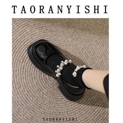 Мэри Джейн на толстой подошве, маленькие кожаные туфли, женские новые туфли-лодочки из мягкой кожи, женская обувь большого размера 1 4