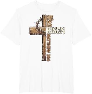 Easter Cross He Is Risen Jesus Christian Men Women Kid Youth TShirt Unisex T-Shirt
