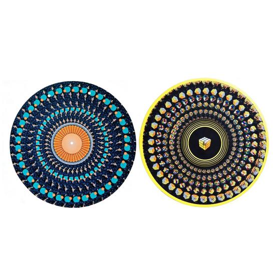 2/3 шт. Анимированный зоотропный слипмат 12 дюймов Оптическая иллюзия Мати для проигрывателя Анимированный виниловый слипмат с эффектом движения зоотропа Кинетическая визуальная пластинка