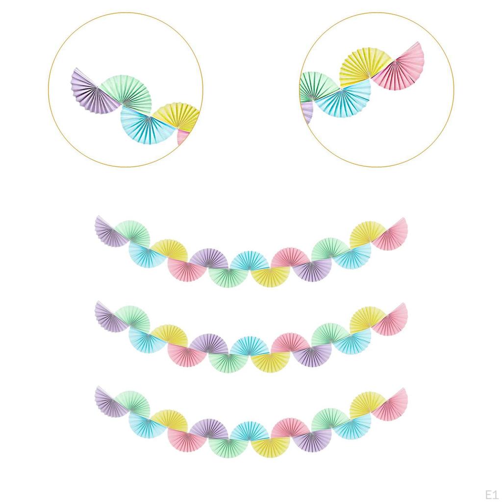3 шт. Бумажные веера Гирлянда Фон Баннер Подвесное украшение для Карнавала Свадебного душа